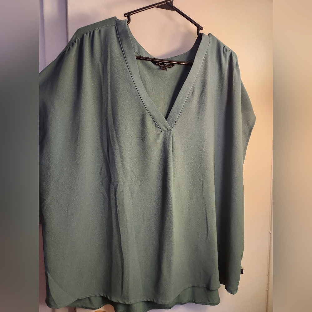Green V Neck Top